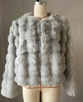 Varanda® White Fur Coat for Women Fur Plush Collarless