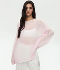 Varanda® Loose Women Sweater Pullovers Pink White Jumper