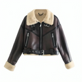 Varanda® Winter Women Streetwear Lamb Leather Fur Short Jacket