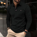 Solid color button-up design polo shirt