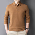 Waffle long sleeve polo shirt