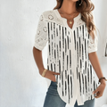 Varanda® Casual Lace Woman Loose & Short Sleeve Blouse