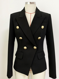 Varanda® Top Quality Women Double Breasted Metal Buttons Blazer