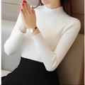 Varanda® Women Mock Neck Ruffles Sweater Long Sleeve Knitted