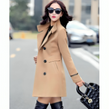 Varanda® Wool Coats For Women Long coat Double-breasted