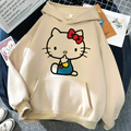 Varanda® Kitty Print Hoodies for Women Tops Sweatshirt