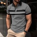 Martin™ casual fashion polyester button stripe polo shirt