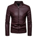 Varanda® High Quality Stand Collar Men Leather Jacket