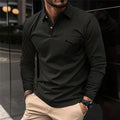 Long sleeve button-up polo shirt