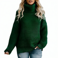 Varanda® Loose Solid color Turtleneck Sweater for Women