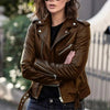 Varanda® Autumn Short Jacket Leather Jacket Slim Short Leather Jacket