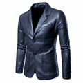 Varanda® New Men's Lapel Leather Dress Suit Coat