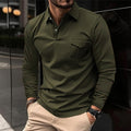 Long sleeve button-up polo shirt