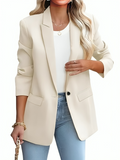 Varanda® Turndown Collar Long Sleeve Buttons Women Blazer