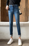 Winter Warmth: High Waist Skinny Velvet Jeans for Women