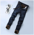 Winter Men's Straight Fleece-Thickened Warm Denim Jeans