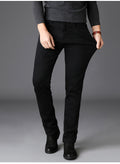 Winter Fashion High-Quality Velvet Men's Jeans for Business Comfort