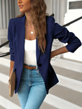 Varanda® Turndown Collar Long Sleeve Buttons Women Blazer