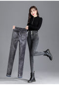 Winter Thermal High-Waist Skinny Jeans: Warm, Stretchy, and Stylish