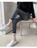 Winter Warmth: High Waist Skinny Velvet Jeans for Women