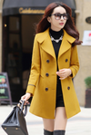 Varanda® Wool Coats For Women Long coat Double-breasted