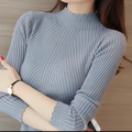 Varanda® Women Mock Neck Ruffles Sweater Long Sleeve Knitted