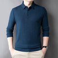 Waffle long sleeve polo shirt