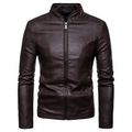 Varanda® High Quality Stand Collar Men Leather Jacket