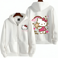 Varanda® Women's Zipper Hoodie Kitty Pattern Sweatshirt