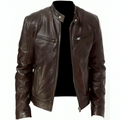 Varanda® Biker Leather Windbreaker Leather Jacket for Men