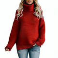 Varanda® Loose Solid color Turtleneck Sweater for Women