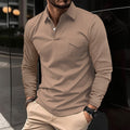 Long sleeve button-up polo shirt