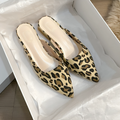 Varanda® Leopard Mules Shoes For Women Slip On Square Heel