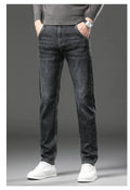 Winter Fashion: Slim Stretch Fleece Jeans for Men with Plush Velvet