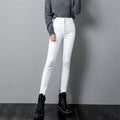 High Waist Button Fly Jeans: White Pencil Style, Black, Sizes up to 5XL