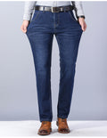 Winter Classic: Business Casual Velvet Straight Jeans - Warm and Stylish