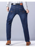 Winter Classic: Business Casual Velvet Straight Jeans - Warm and Stylish