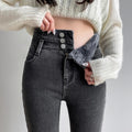 Winter Velvet High Waist Skinny Jeans: Warm, Slim Fit, and Stylish