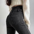 Winter Velvet High Waist Skinny Jeans: Warm, Slim Fit, and Stylish