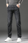 Retro Winter Fashion: New Fleece Slim Stretch Jeans for Warmth | Straight Casual Plush Velvet Denim Trousers