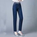 Vintage Casual: Women's Loose Fit Straight Jeans, High Waist