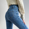 Winter Velvet High Waist Skinny Jeans: Warm, Slim Fit, and Stylish