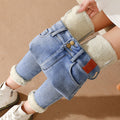 Winter Warmth: High Waist Pencil Denim Velvet Skinny Jeans for Women