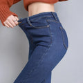 Winter Thermal Jeans: Snow Warmth with Retro Style for Women