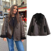 Varanda® Woman Thick Leather Jackets Autumn Winter Warm Wool