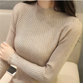 Varanda® Women Mock Neck Ruffles Sweater Long Sleeve Knitted