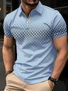 Martin™ 3D digital print zipper style polo shirt