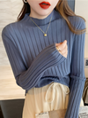 Varanda® Winter Knitted Ribbed Turtleneck Sweater for Women