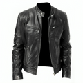 Varanda® Biker Leather Windbreaker Leather Jacket for Men