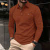 Solid color button-up design polo shirt